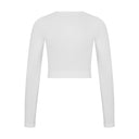 ANNA • Kadın Uzun Kollu Crop Top — Kırık Beyaz