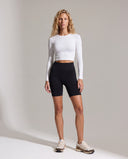 ANNA • Kadın Uzun Kollu Crop Top — Kırık Beyaz