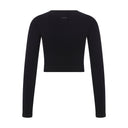 ANNA • Kadın Uzun Kollu Crop Top — Siyah