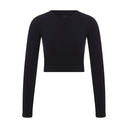 ANNA • Kadın Uzun Kollu Crop Top — Siyah