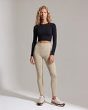 ANNA • Kadın Uzun Kollu Crop Top — Siyah