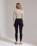 ANNA • Kadın Uzun Kollu Crop Top — Taş
