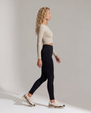 ANNA • Kadın Uzun Kollu Crop Top — Taş