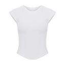 BELLA • Kadın Bisiklet Yaka T-Shirt — Kırık Beyaz
