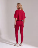 DORA • Kadın Rahat Kesim Crop Top — Bordo