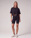 DORA • Kadın Rahat Kesim Crop Top — Siyah