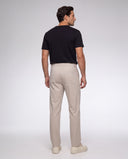 LARRY • Erkek Pileli Keten Karışımlı Pantolon — Bej