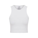 SUE • Kadın Yüksek Yaka Crop Top — Kırık Beyaz