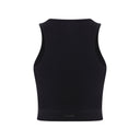 SUE • Kadın Yüksek Yaka Crop Top — Siyah
