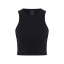 SUE • Kadın Yüksek Yaka Crop Top — Siyah