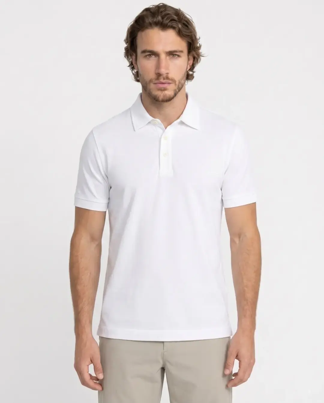 LEO Erkek Basic T-Shirt Regular Fit - Kirik Beyaz