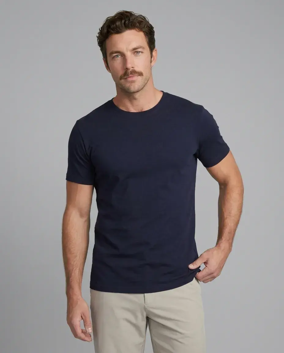 LIOR Erkek Basic T-Shirt Klasik Kesim - Lacivert