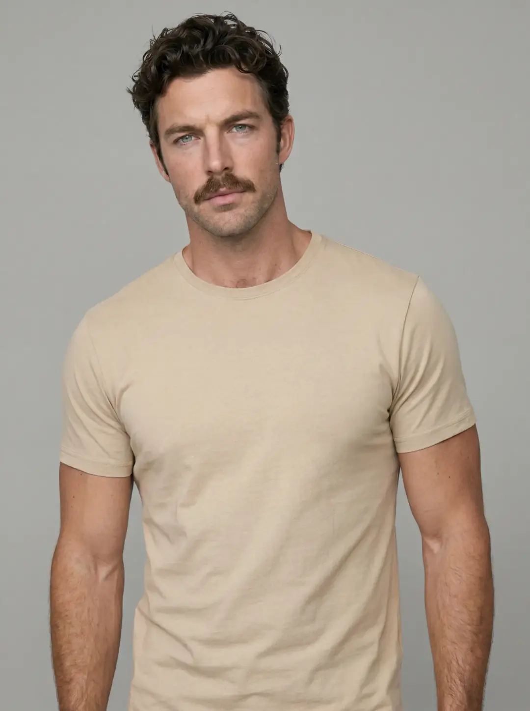 LIOR Erkek Basic T-Shirt Klasik Kesim - Ecru