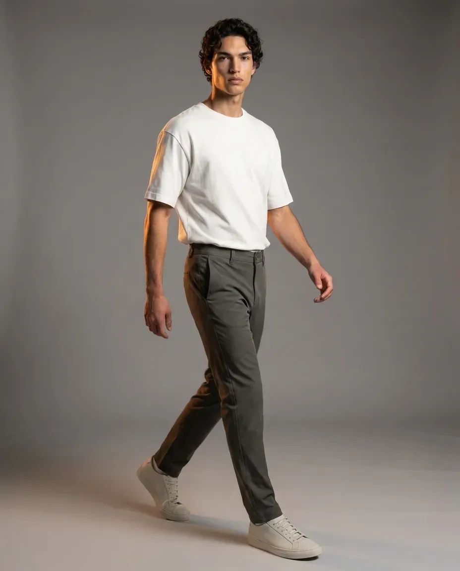 JAMES Erkek Pantolon Chino Atletik Kesim