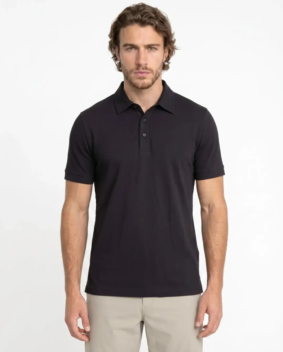 Ürün görseli: LEO • Erkek Polo Yaka T-Shirt - Siyah