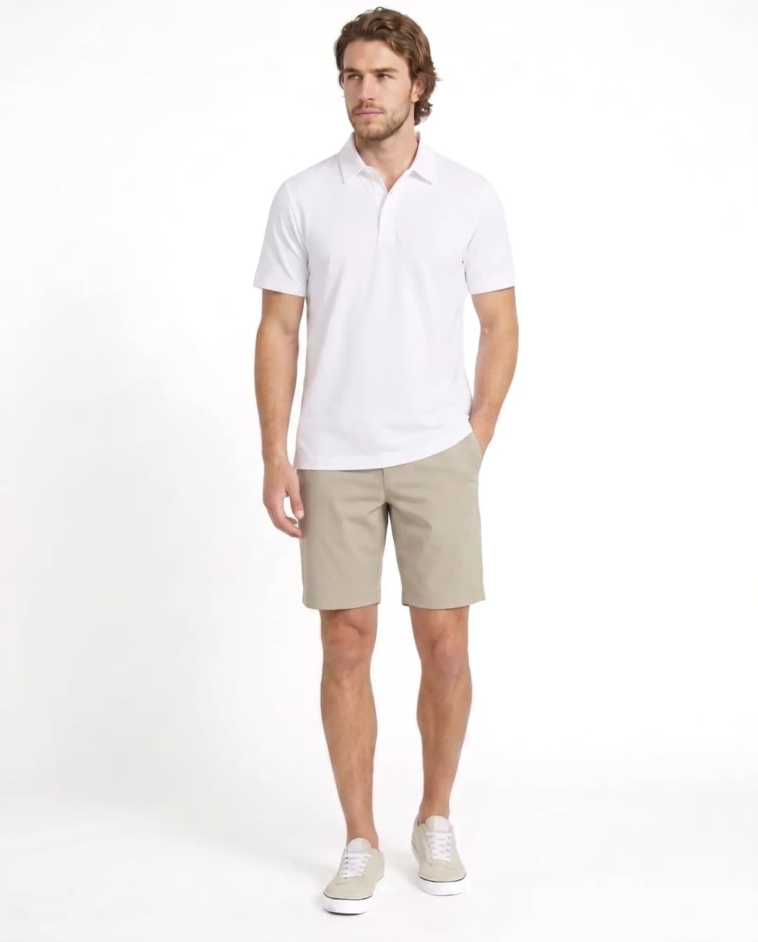 Ürün görseli: LEO Erkek Basic T-Shirt Regular Fit - Kirik Beyaz