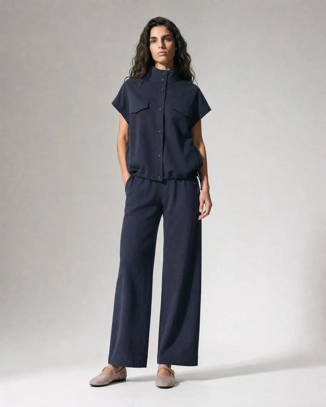 Ürün görseli: IVY • Kadın Oversize Gömlek Yelek - Lacivert