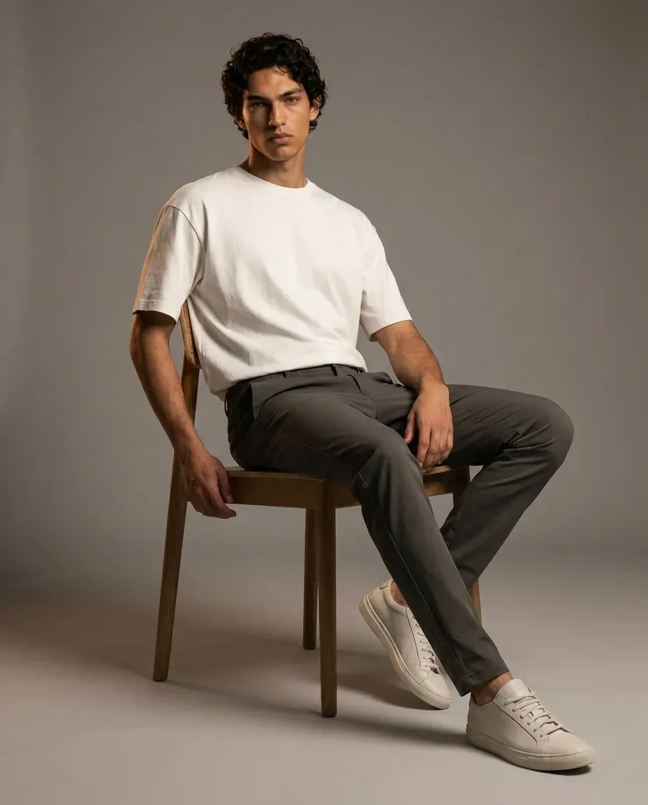JAMES Erkek Pantolon Chino Atletik Kesim