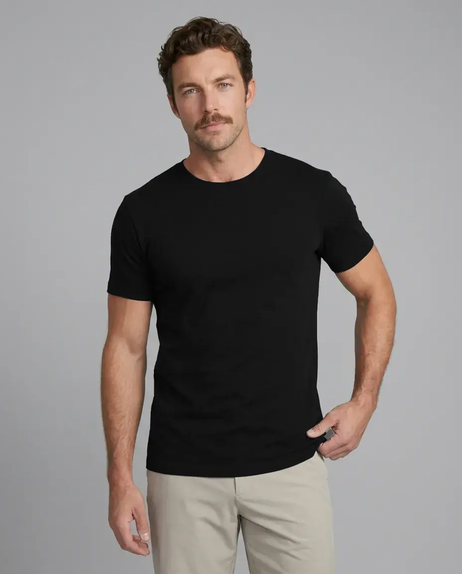 LIOR Erkek Basic T-Shirt Klasik Kesim - Siyah